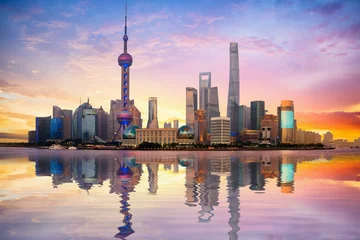 Foto op Canvas Shanghai city skyline © Patrick Foto