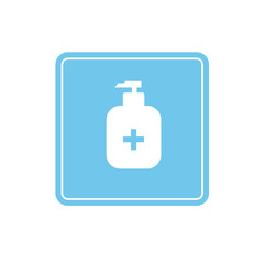 Disinfection. Hand sanitizer bottle icon, washing gel. Vector illustrationDisinfection. Hand sanitizer bottle icon, washing gel. Vector illustration	
