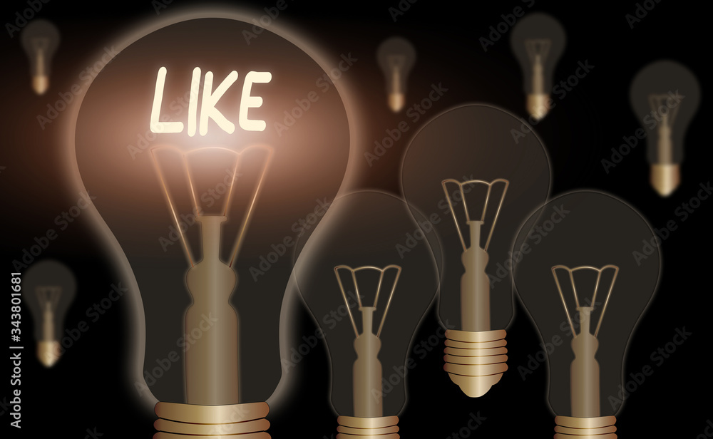 Aufkleber conceptual hand writing showing like. concept meaning having the same characteristics or qualities a