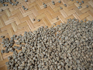 Cherry coffee beans of coffee, green coffee, Arabica coffee Thailand.