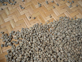 Cherry coffee beans of coffee, green coffee, Arabica coffee Thailand.