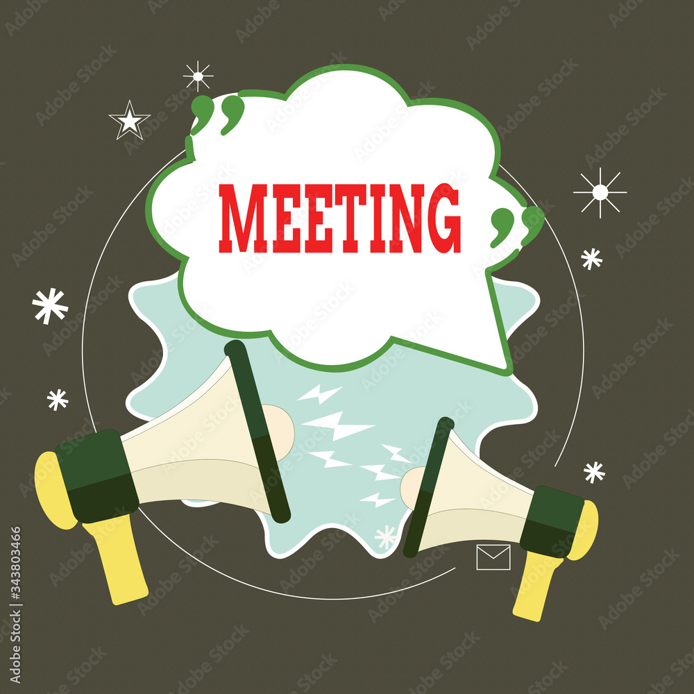 Poster conceptual hand writing showing meeting. concept meaning assembly of showing for a particular purpos