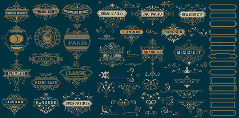 Vintage logos and elements. vector template.