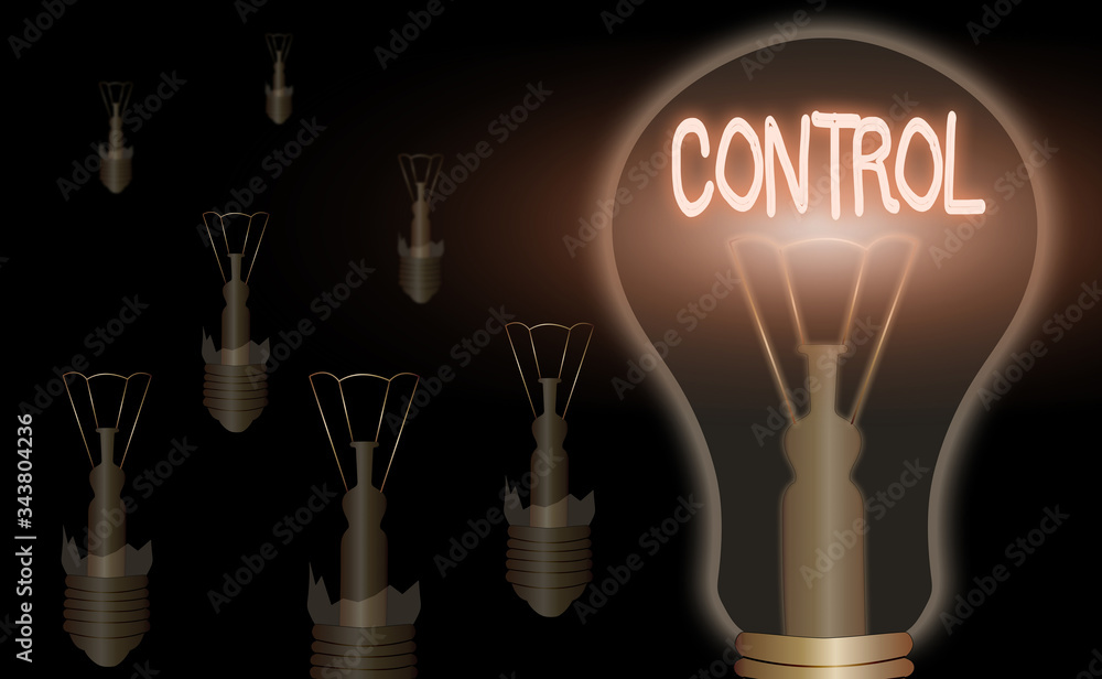 Poster text sign showing control. business photo showcasing power to influence direct behavior actions cour