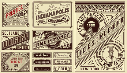Retro cards set templates. Vector