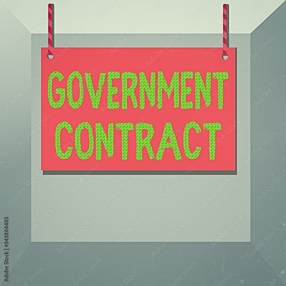 Poster conceptual hand writing showing government contract. concept meaning agreement process to sell servi