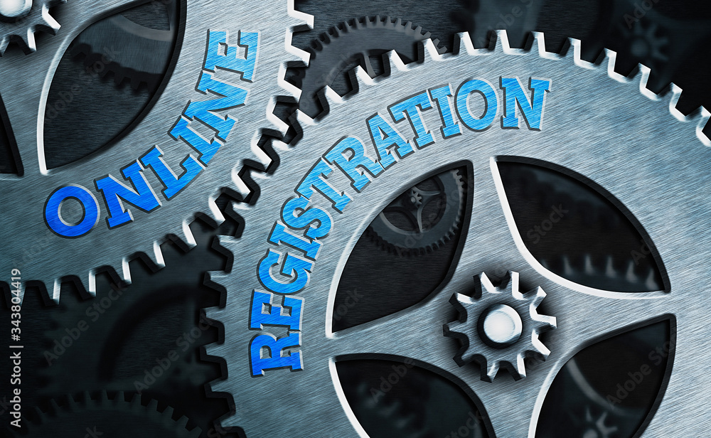Aufkleber conceptual hand writing showing online registration. concept meaning process to subscribe to join an