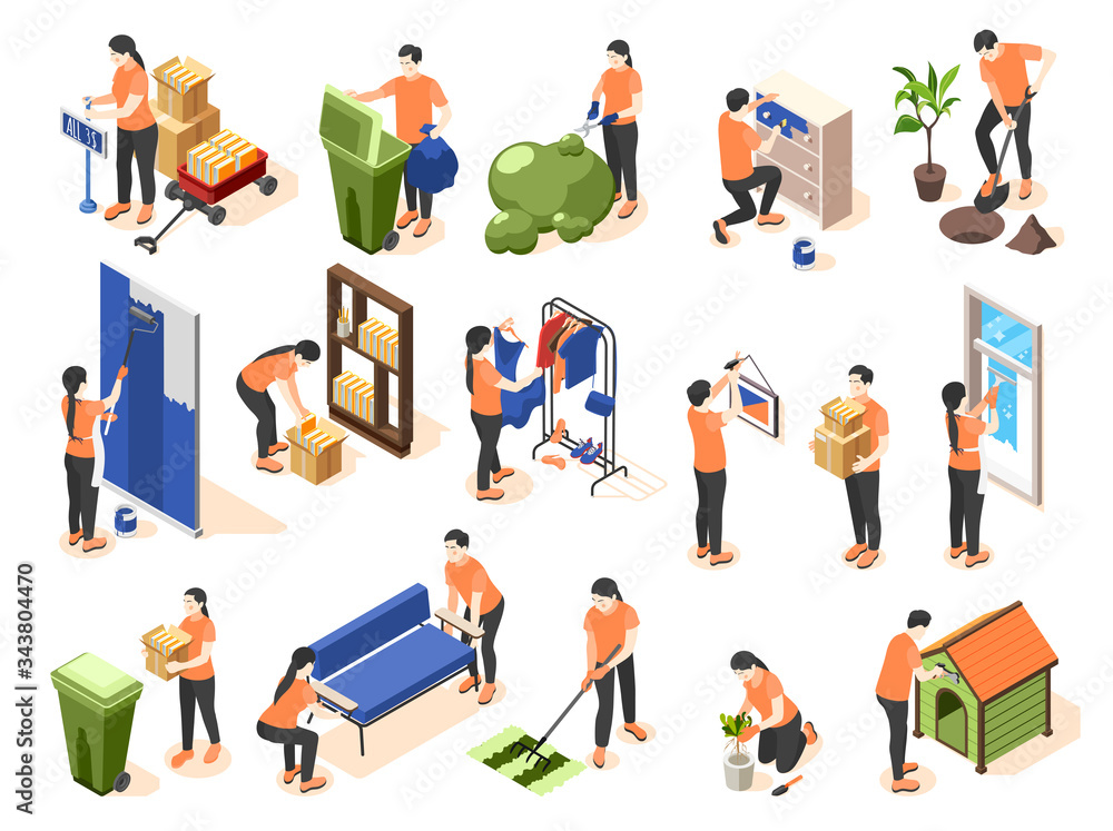 Canvas Prints Spring Renovation Isometric Icons