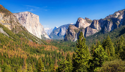 Yosemite Tunnel View in summer, California, USA