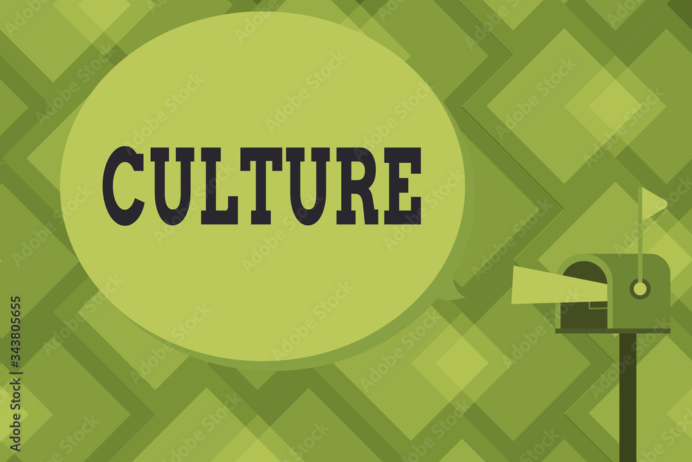 Aufkleber writing note showing culture. business concept for characteristics and knowledge of a particular gro