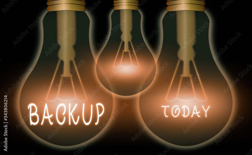 Poster writing note showing backup. business concept for copy of file or other item data made in case origi