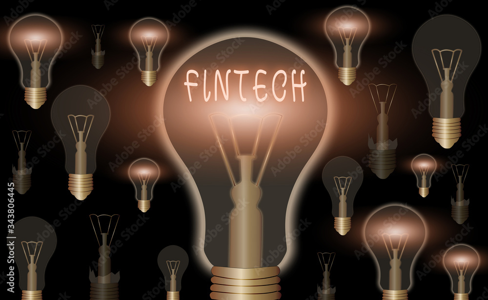 Poster conceptual hand writing showing fintech. concept meaning computer programs and other technology supp