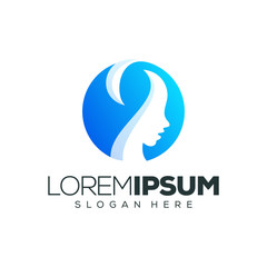 woman beauty logo design vector illustration