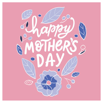 Happy mothers day vector hand written lettering