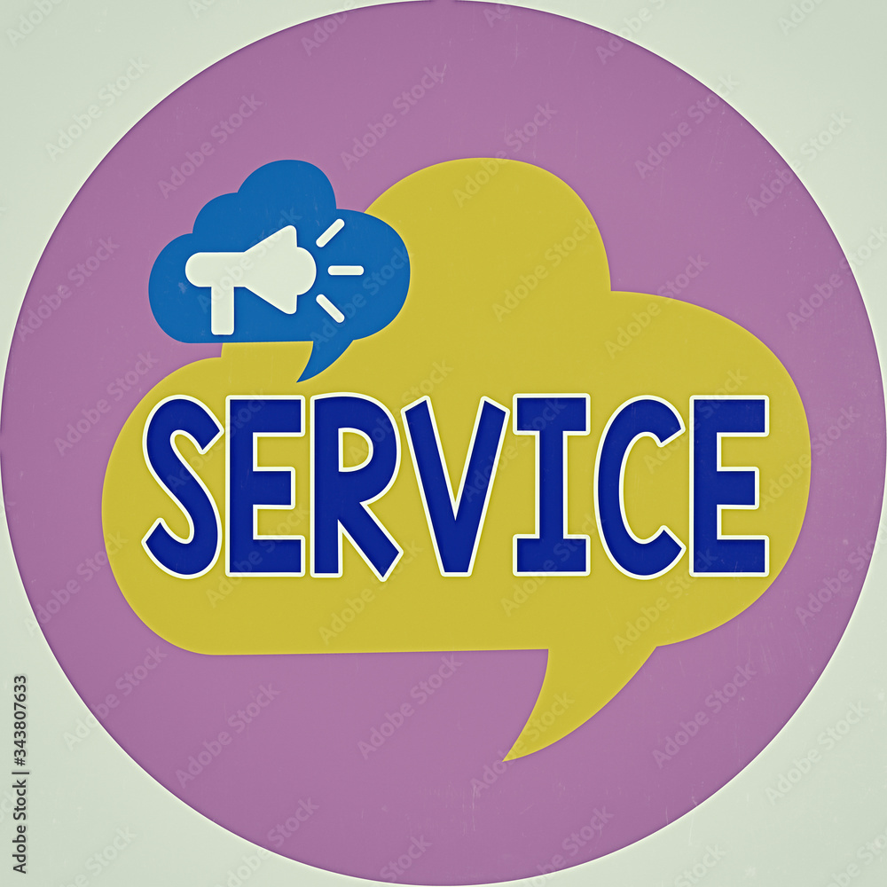 Poster text sign showing service. business photo text valuable action or effort performed to satisfy or ful