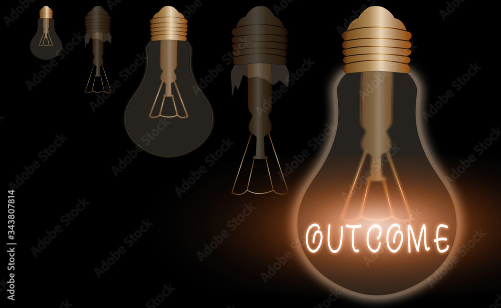 Poster text sign showing outcome. business photo text the final result of something or how the way things e