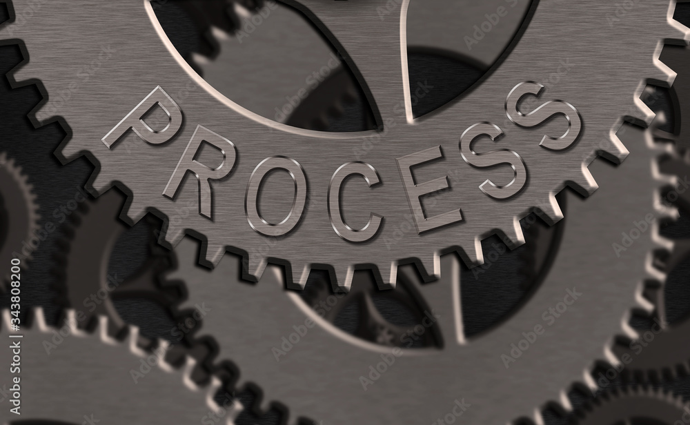 Aufkleber writing note showing process. business concept for standard procedures how to handle a particular jo