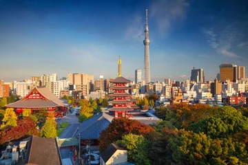 Fototapete Tokio Tokio. Stadtbild der Skyline von Tokio während des sonnigen Herbsttages in Japan.