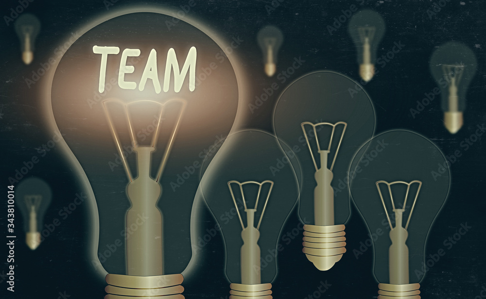 Poster conceptual hand writing showing team. concept meaning group of showing working together classed and 