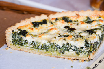 Quiche is a French tart consisting of pastry crust