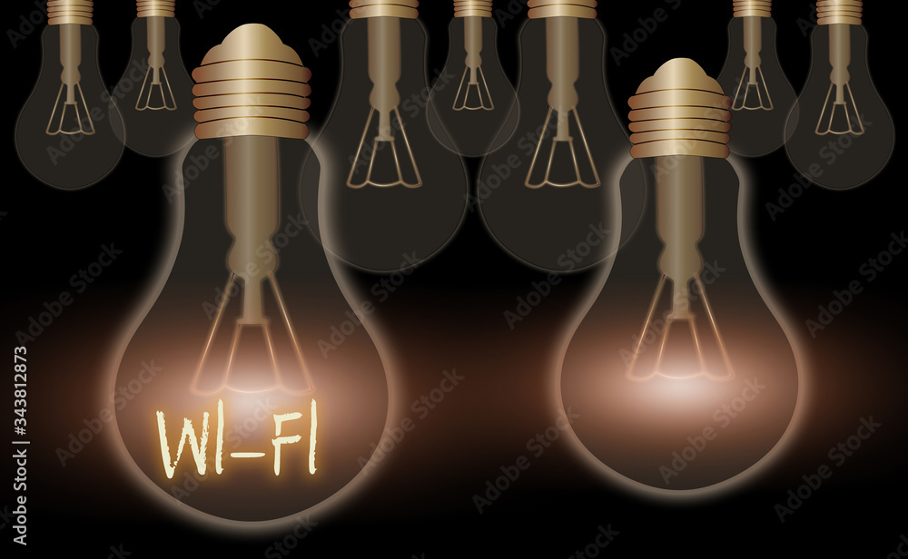 Poster writing note showing wi fi. business concept for radio technologies commonly used for wireless local