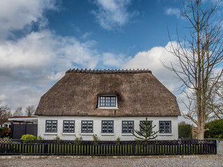 Traditional thatched house in Egernsund Alnor, Denmark