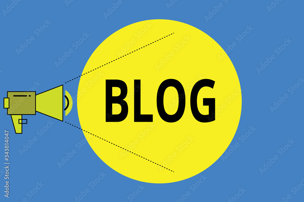 Poster word writing text blog. business photo showcasing regularly updated website web page run by individu