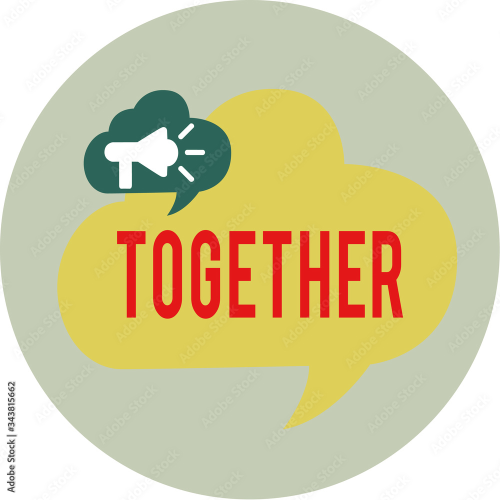 Aufkleber word writing text together. business photo showcasing a close and harmonious relationship in which t