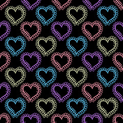 Seamless pattern heart shape.Design print fabric textile.Vintage retro style.