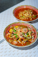 spicy salad , shrimp and mix vegetable