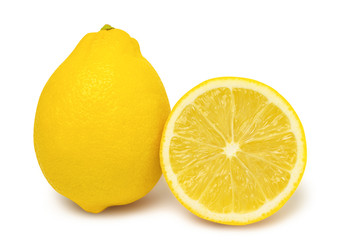 Close up,lemon fruit isolated on white background.