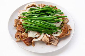 Fried Beef Brisket with garlic chives salad