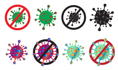 The emblem of the coronavirus. Vector illustration. Use for logo, banners, virus stop signs, health protection labels and more