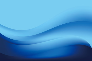 Naklejka premium Abstract Smooth Blue Wave Gradient Background Design Template Vector