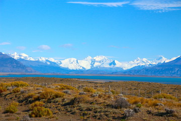 patagonian mountain landscape with snow