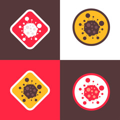 Fototapeta premium stop coronavirus concept set noel 2019-nCoV virus cell covid-19 bacteria pandemic infection vector illustration