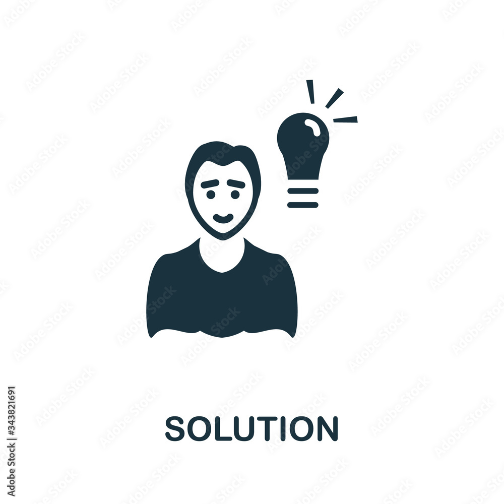 Poster solution icon. simple illustration from startup collection. creative solution icon for web design, t
