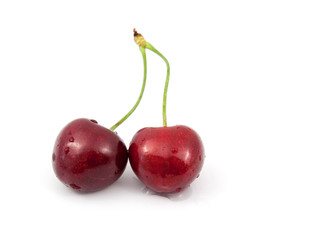 cherry on top of a white background.