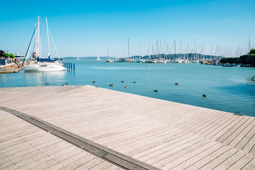 lake Balaton and harbor in Balatonfured, Hungary