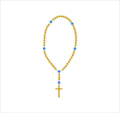 rosary to pray from catholic church. Vector illustration for web and mobile design.