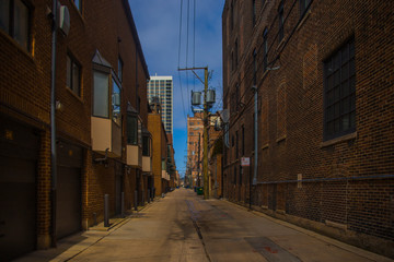 narrow street in Chicago