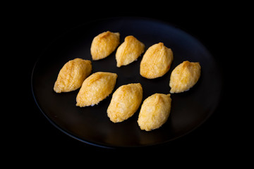 Korean style inari sushi which is fried tofu stuffed with rice