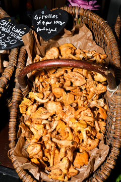 Mushrooms for sale. Local autumn produce