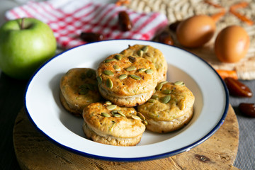 Salty Zucchini and curry muffins