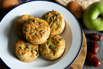 Salty Zucchini and curry muffins