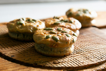 Salty Zucchini and curry muffins