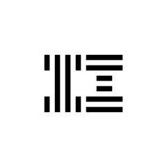 Black and white letter II initial logo icon