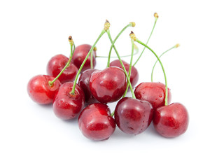 cherry on top of a white background.