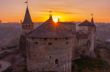 Fototapeta medieval castle or stronghold in Kamianets-Podilskyi obraz