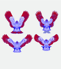Obraz premium American flag eagle print embroidery graphic design vector art